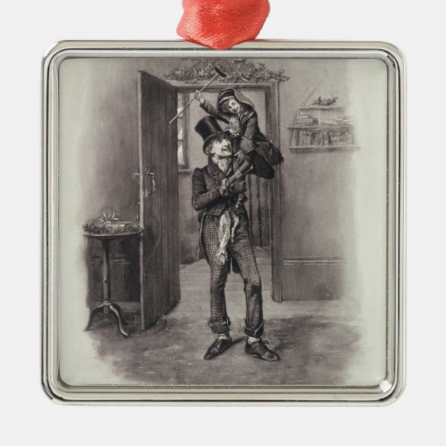 Egennamn Cratchit och mycket små Tim, från Julgransprydnad Metall (Framsidan)