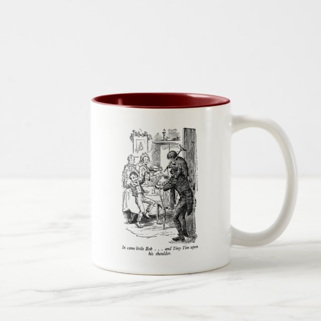 Egennamn och mycket små Tim (med text) Två-Tonad Mugg (Höger)