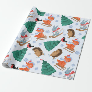 Egennamn-Sledding träd för julsnö för skogvän Presentpapper