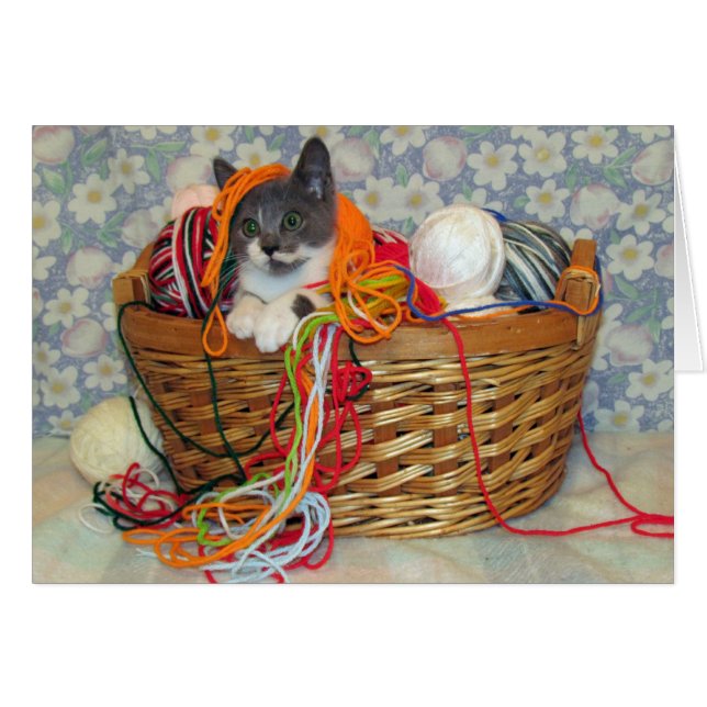 Egennamn Spinn'in ett garnkort Hälsningskort (Framsidan Horizontal)