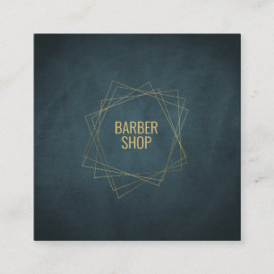 Egenometri för guld-typografi i Barber-butik Fyrkantigt Visitkort