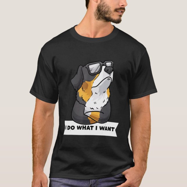 Egensinnad Berner Sennenhund T Shirt (Framsida)