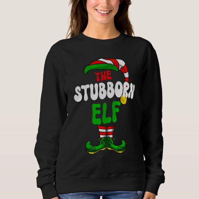 Egensinnig alvpyjamas matchande grupp julfirande t shirt (Framsida)