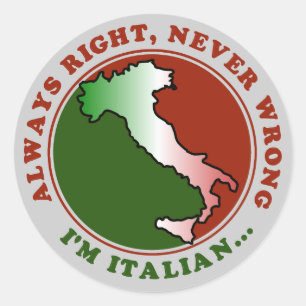 Egensinnig Italiensk Rolig Runt Klistermärke
