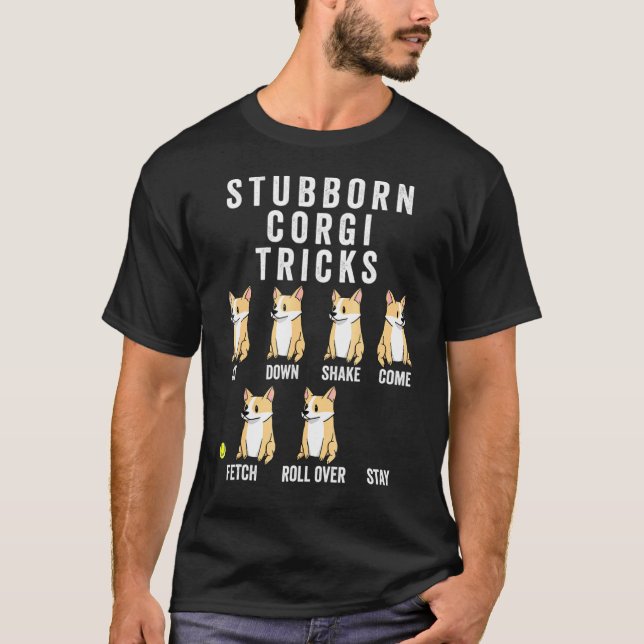 Egensinniga Corgi-trick Hund T Shirt (Framsida)