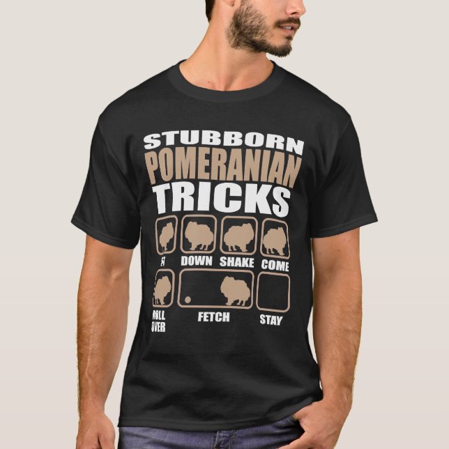 Egensinniga Pomeranian Trix Design T Shirt (Framsida)