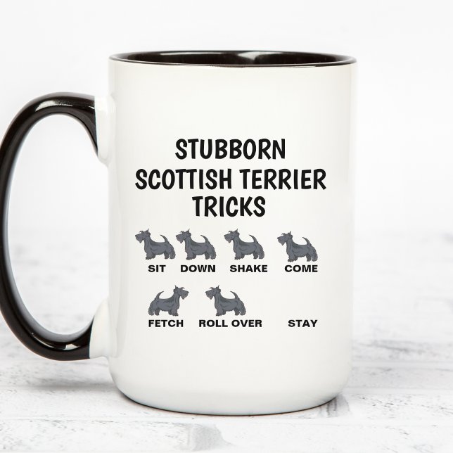 Egensinniga Scottish Terrier-trick, rolig Scottish Mugg (Skapare uppladdad)