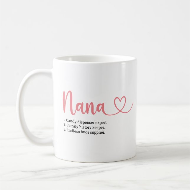 Egenskaper hos Best Grandma Nana Mors dag Kaffemugg (Vänster)