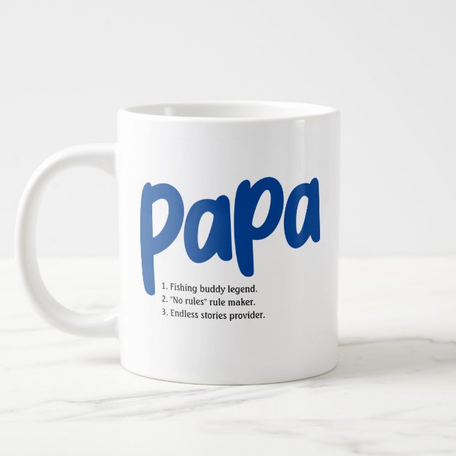 Egenskaper hos Best Grandpa Pappa Fars dag Jumbo Mugg (Vänster)