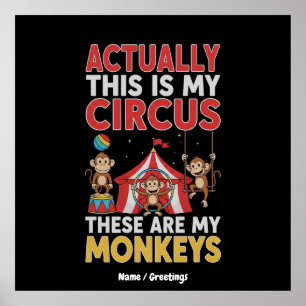 Egentligen är det här min cirkus Roligt citat för Poster