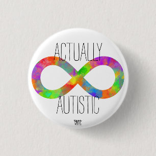 "Egentligen autistisk" neurodiversitet Regnbåge/ Knapp