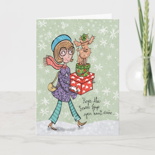 Egentligen egentligen Retro Julhälsningar kortet Helgkort (Framsida)