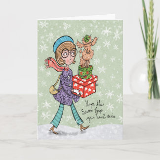 Egentligen egentligen Retro Julhälsningar kortet Helgkort