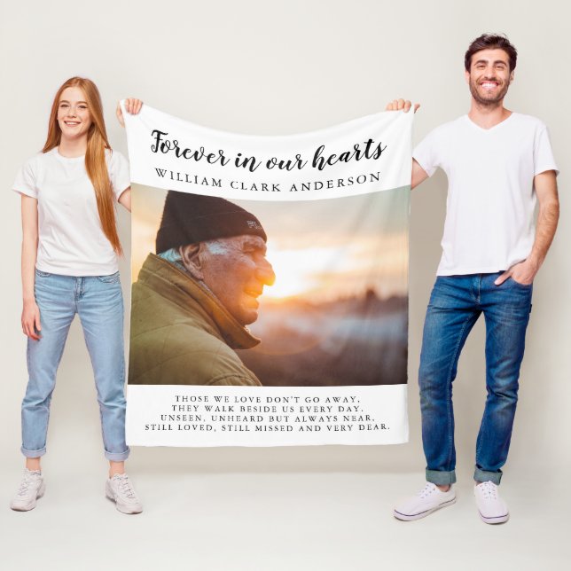Egentligen i vår Hearts Photo Dikt Tribute Blanket Fleecefilt (På plats)