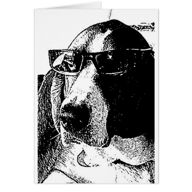 Egentligen kall bassethund hälsningskort (Framsidan)