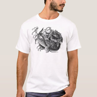 Egentligen kall japansk koifiskdesign tee shirt