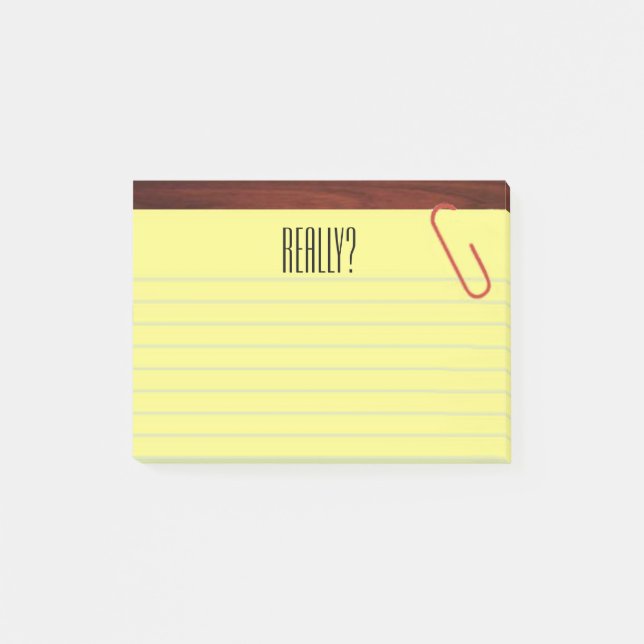 "Egentligen?", Lagligt vaddera på skrivbords- Post-it Block (Framsida)