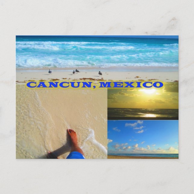 EGENUTFORMADE POSTKORT- CANCUN COLLAGE 8 VYKORT (Framsida)