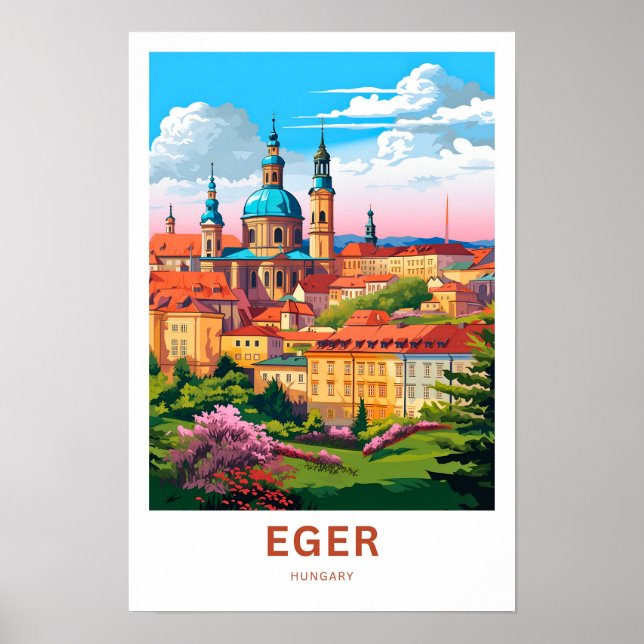 Eger Hungary Travel Print Poster (Framsidan)