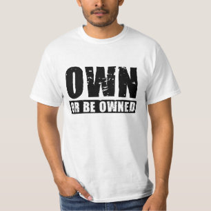 Eget eller ägas (svart-bedrövat) värderar T-tr T-shirt