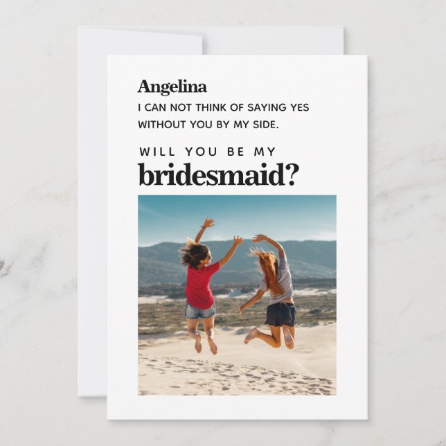 Eget kort för Frieri av en enkel Elegant i Bridesm (Framsida)