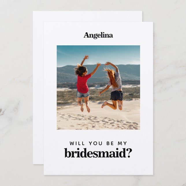 Eget kort för Frieri av en enkel Elegant i Bridesm (Fram/baksida)