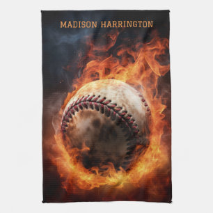 Eget namn Baseball vid brand Kökshandduk