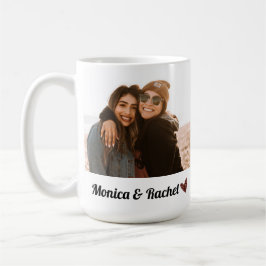 Eget namn BFF Bästa vänner för foto Kaffemugg