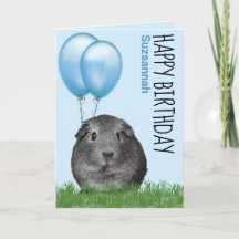 Eget namn Birthday Guinea Gris Blue Balloations