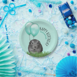 Eget namn Birthday Guinea Gris Teal Balloations