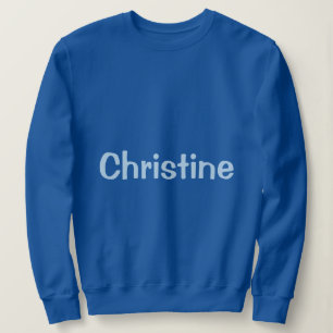 Eget namn Blå kvinnors vanliga sötskjorta T Shirt