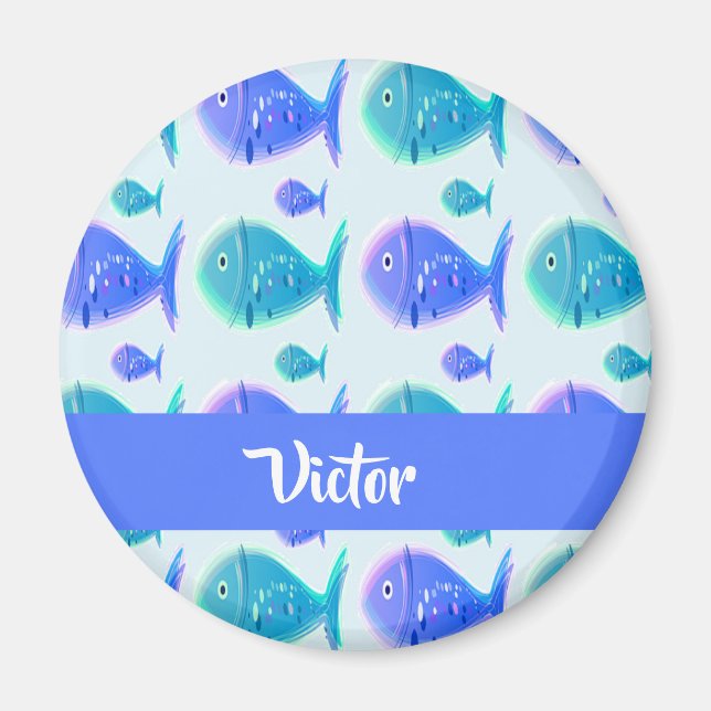 Eget namn blåfisk magnet (Framsidan)