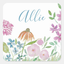 Eget namn - Blommigt - etiketter