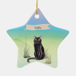 Eget namn Bombay Cat Pet Julgransprydnad Keramik