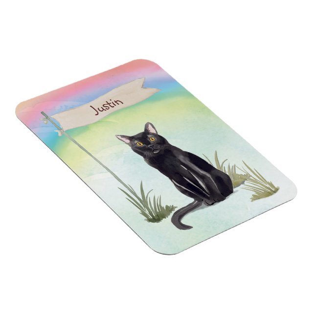 Eget namn Bombay Cat Pet Magnet (Högersidan)