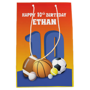 Eget namn Boy 10th Birthday Sports Bollar