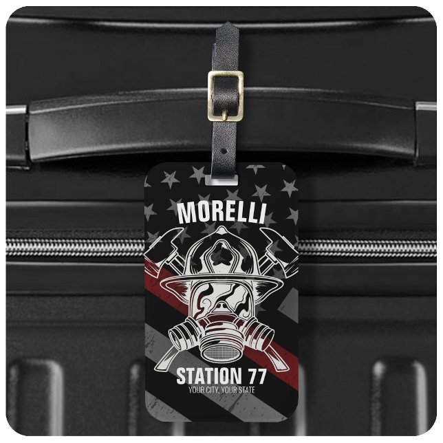 Eget NAMN Brandstridsinstans Station Bagagebricka (Skapare uppladdad)