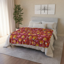 Eget namn Burger och Fries Blanket i Brown