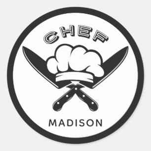 Eget namn Chef Logotyp-klistermärken Runt Klistermärke