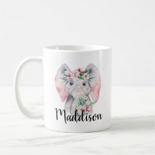 Eget namn Cute Elephant Mugg Mamma Nurse Lärare