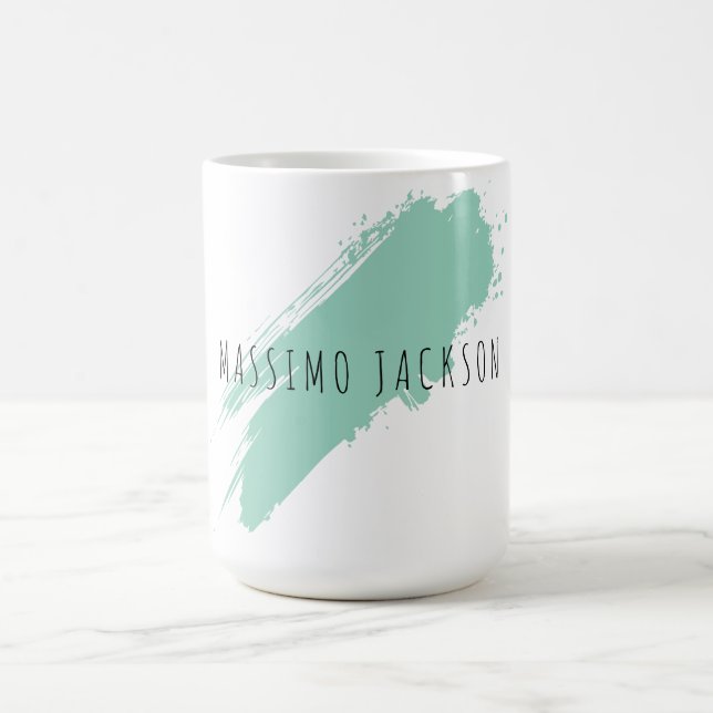 Eget namn dekorativ chic enkel blå vit kaffemugg (Center)