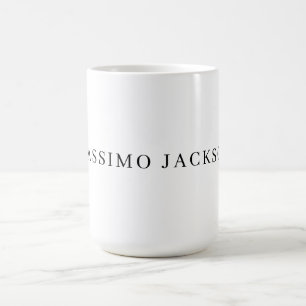 Eget namn dekorativ chic enkel svart vit kaffemugg