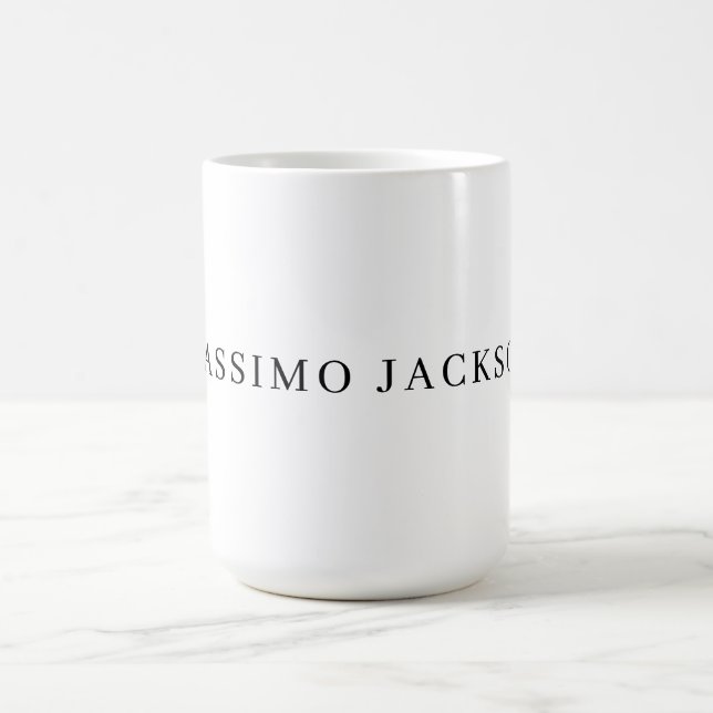 Eget namn dekorativ chic enkel svart vit kaffemugg (Center)