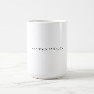 Eget namn dekorativ chic enkel svart vit kaffemugg