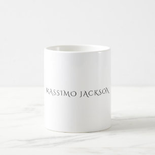 Eget namn dekorativ chic enkel svart vit kaffemugg