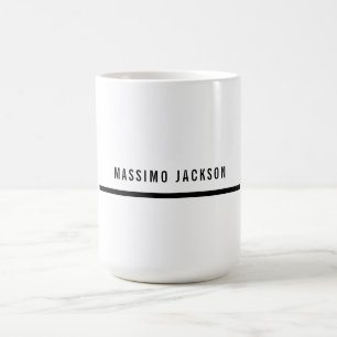 Eget namn dekorativ chic enkel svart vit kaffemugg