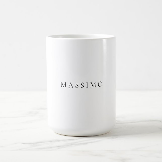 Eget namn dekorativ chic enkel svart vit kaffemugg (Center)