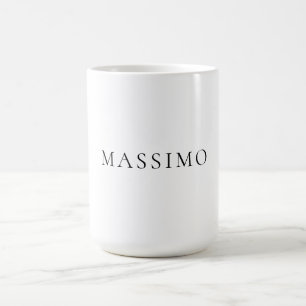 Eget namn dekorativ chic enkel svart vit kaffemugg