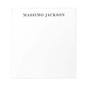 Eget namn dekorativ minimalistisk svart vit anteckningsblock
