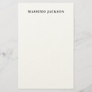 Eget namn dekorativ minimalistisk svart vit brevpapper